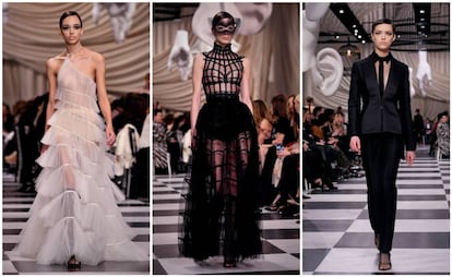 Los vestidos de tul, las transparencias y los trajes han sido tres de las propuestas presentadas por Dior.