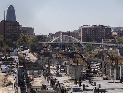 Obres de l'estació de l'AVE de la Sagrera a Barcelona.