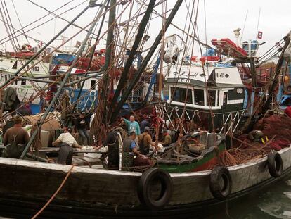 Un pesquero marroqu&iacute; en el puerto de Dajla (Marruecos) el pasado d&iacute;a 15.