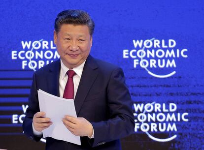 El presidente de China, Xi Jinping, en el foro econ&oacute;mico de Davos.  