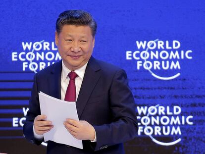 El presidente de China, Xi Jinping, en el foro econ&oacute;mico de Davos.  