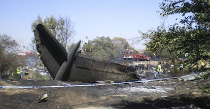 Imagen del siniestro del Vuelo JK5022 de Spanair en el que murieron 154 personas y 18 resultaron gravemente heridas, ocurrido el 20 de agosto de 2008, en Barajas (Madrid).