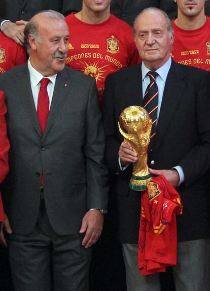 Recepción ofrecida el 12 de julio de 2010 a la selección española de fútbol en el Palacio Real, tras conquistar el Mundial de Sudáfrica 2010 al vencer por 0-1 a Holanda