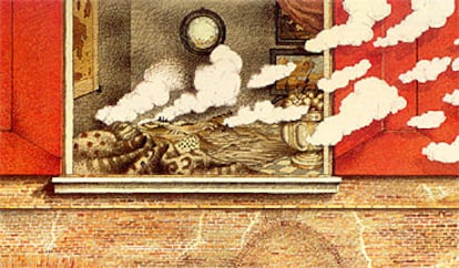 'Por la ventana', ilustración del dibujante italiano Tullio Pericoli.