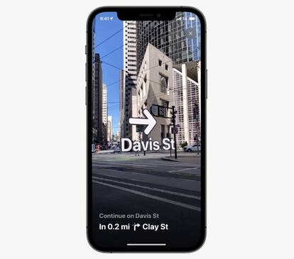 Realidad aumentada en los mapas de Apple.