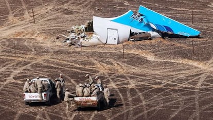 Restes de l'avió trobades diumenge passat.