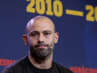 Mascherano, en el acto de su despedida.