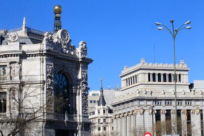 Fachada del Banco de España, en Madrid.