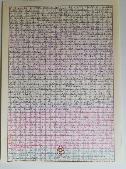 Uno de los folios de la obra que Isidoro Valcárcel Medina ha creado para el proyecto de L'Internationale 'Artistas en cuarentena'.
