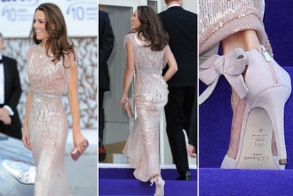 Kate Middleton, con el diseño de Jenny Packham, fue la estrella de la gala en la noche que supuso su debut en actos benéficos.