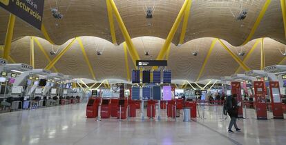 Zona de facturación de la T4 delk aeropuerto madrileño de Barajas.