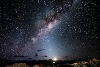 Vista nocturna del desierto de Atacama, en Chile.