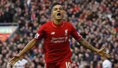 Coutinho, em jogo do Liverpool.