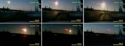 Imágenes de la caída del meteorito.