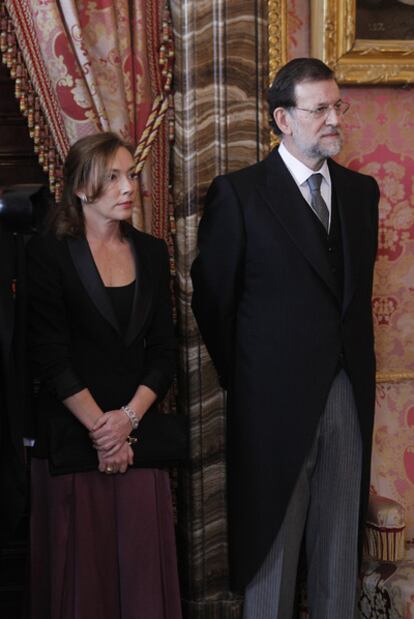 Elvira Fernández, junto a su esposo, Mariano Rajoy.