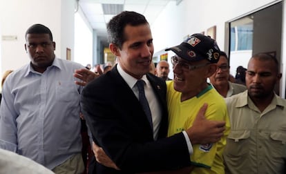 El presidente interino de Venezuela, Juan Guaidó, este jueves en Caracas.