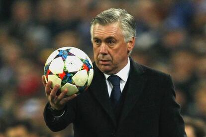 Ancelotti, en un partido de Champions de esta temporada