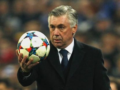 Ancelotti, en un partido de Champions de esta temporada