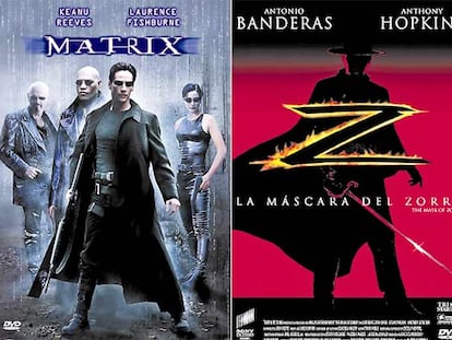 Carátulas de <i>Matrix</i> y de <i>La máscara del Zorro.</i>