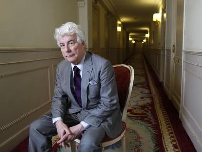 El escritor gal&eacute;s Ken Follett, durante su visita a Madrid.