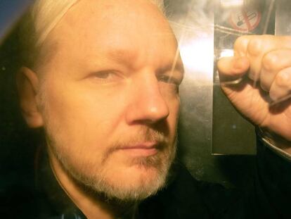 Julian Assange in London in May 2019.