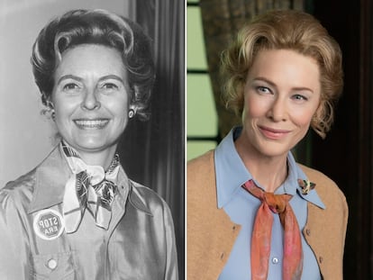 Cate Blanchett (derecha) interpreta a Phyllis Schlafly en ‘Mrs. America’. GETTY