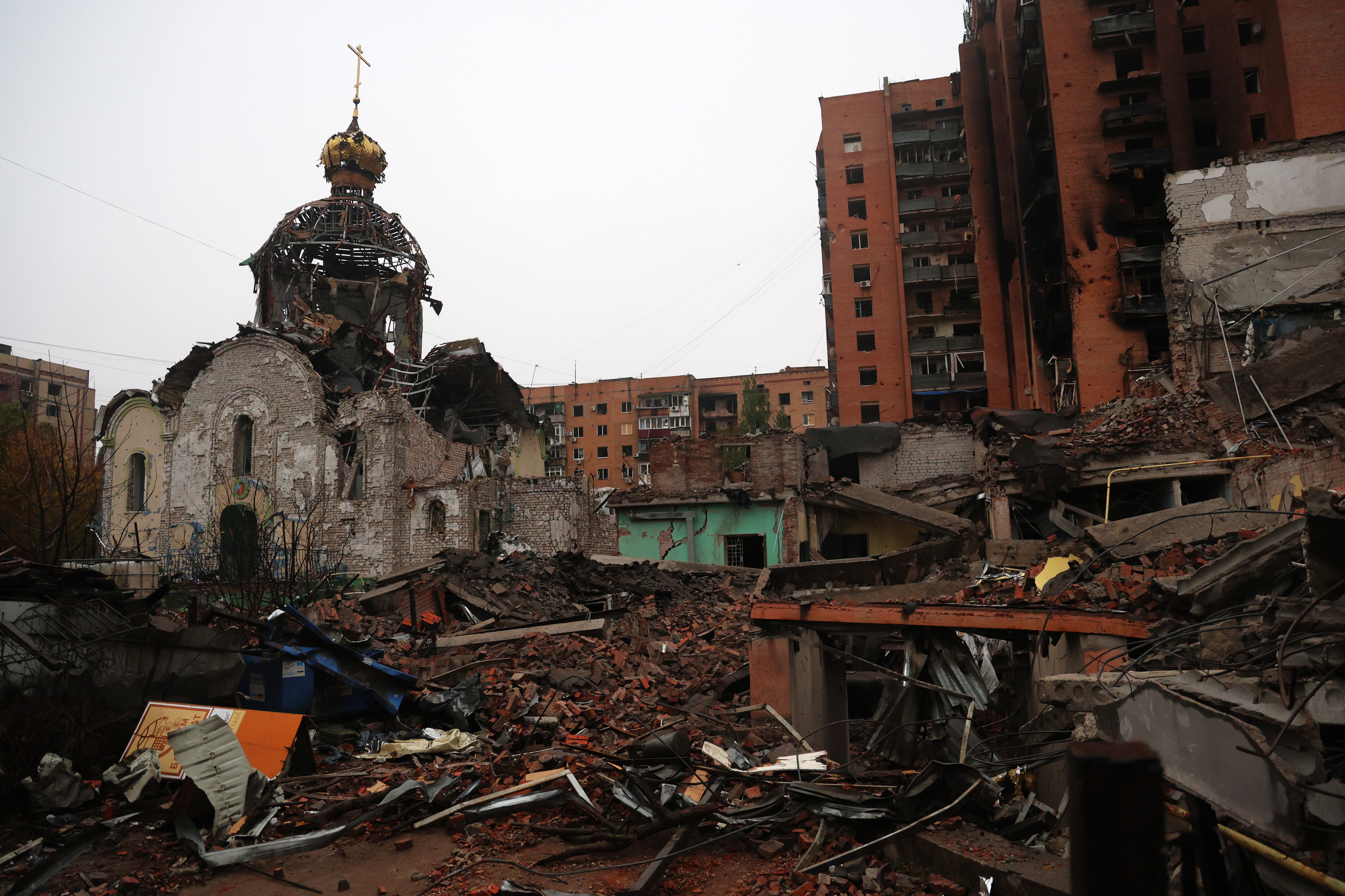 Iglesia de la Natividad de San Juan Bautista, atacada por tropas rusas el pasado 22 de septiembre.