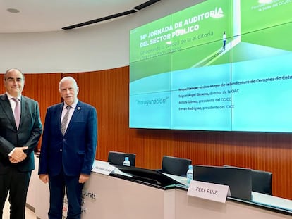 Ferran Rodríguez, presidente del Instituto de Censores Jurados, junto con Antoni Gómez, presidente del Colegio de Censores Jurados de Cuentas de Cataluña.