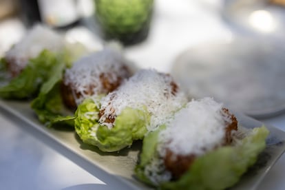 Croquetas césar del restaurante de Jordi Vilà en Begur.