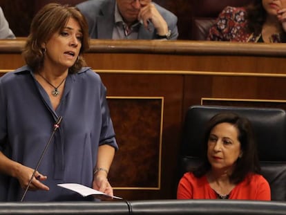 La ministra de Justicia, Dolores Delgado, durante una intervención en el Congreso.