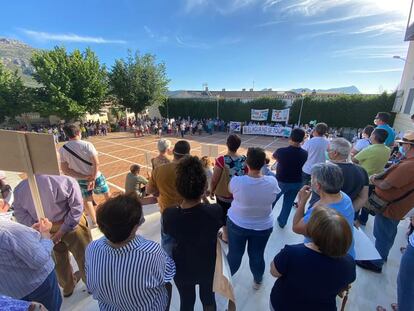 Protesta vecinal del pasado lunes en Villanueva del Rosario.