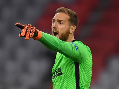 Oblak durante un partido del Atlético de Madrid esta temporada.