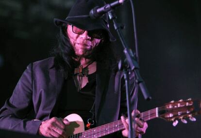 El m&uacute;sico norteamericano Sixto Rodr&iacute;guez,  durante el concierto ofrecido en Barcelona 