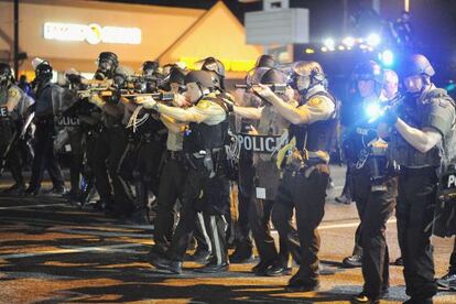 La policía de Misuri, durante una protesta el pasado 18 de agosto.