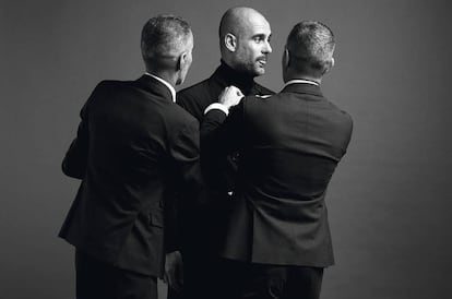 Pep Guardiola, acicalado por Dean y Dan Caten, diseñadores de DSquared2.