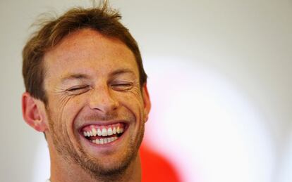 Jenson Button en los boxer de McLaren