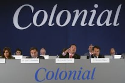 Junta extraordinaria de accionistas en el a&ntilde;o 2007 de Inmobiliaria Colonial, con su entonces presidente Lu&iacute;s M.Portillo .