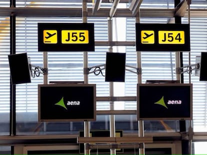 Mostradores de Aena en el aeropuerto de Barajas Adolfo Suárez.