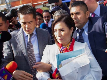 Rosario Robles, secretaria de Desarrollo Social en el Gobierno de Peña Nieto, antes de ingresar a prisión.