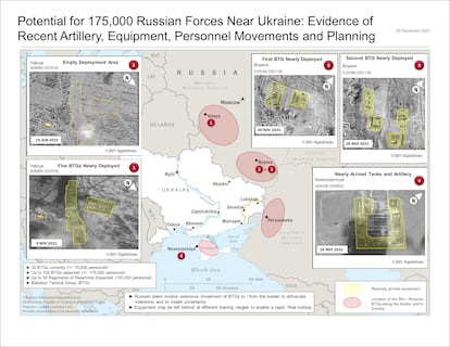 Documento de los servicios de inteligencia estadounidenses sobre los supuestos planes militares de Rusia en Ucrania.