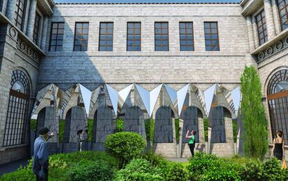 ¿Un caleidoscopio en en el patio de del Claustro de Santa María de Palacio? Los arquitectos Collectif Parenthèse lo instalarán.