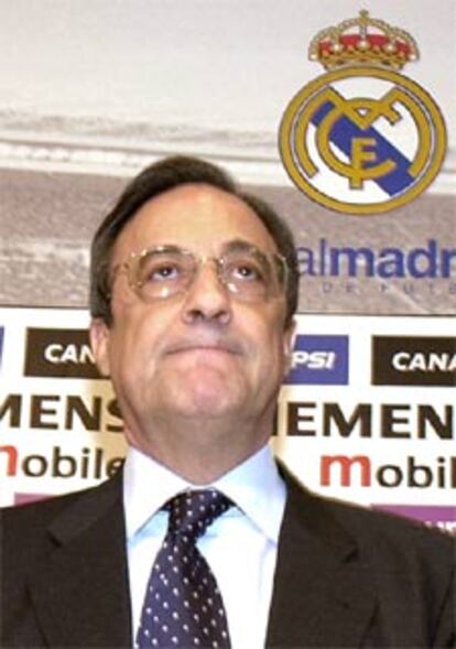 El presidente del Real Madrid, durante la rueda de prensa.