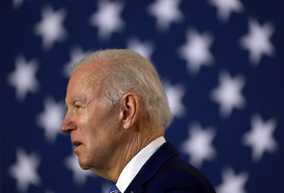 US President Joe Biden at an event at the University of Tampa (Florida).