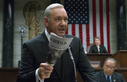 Kevin Spacey em uma cena de ‘House of Cards’.