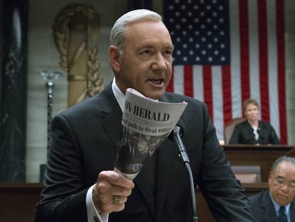 Kevin Spacey em uma cena de ‘House of Cards’.