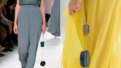Las marcas de lujo, aprovechando la tendencia, no han dudado en transformar sus bolsos más icónicos en versión mini. El año pasado, Louis Vuitton lanzó su gama 'Nano', incluyendo miniaturas de bolsas clásicos como el 'Speedy' o el 'Alma'. En la foto, dos de las propuestas de Hermés, que los prefiere de dos en dos.