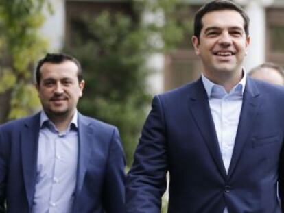 Alexis Tsipras en su llegada al palacio presencial.