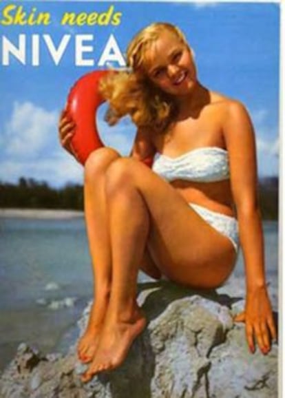 Publicidad de Nivea lanzada en los años cincuenta en Reino Unido.