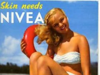 Publicidad de Nivea lanzada en los años cincuenta en Reino Unido.