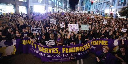 The 2017 Women's Day march in Madrid.